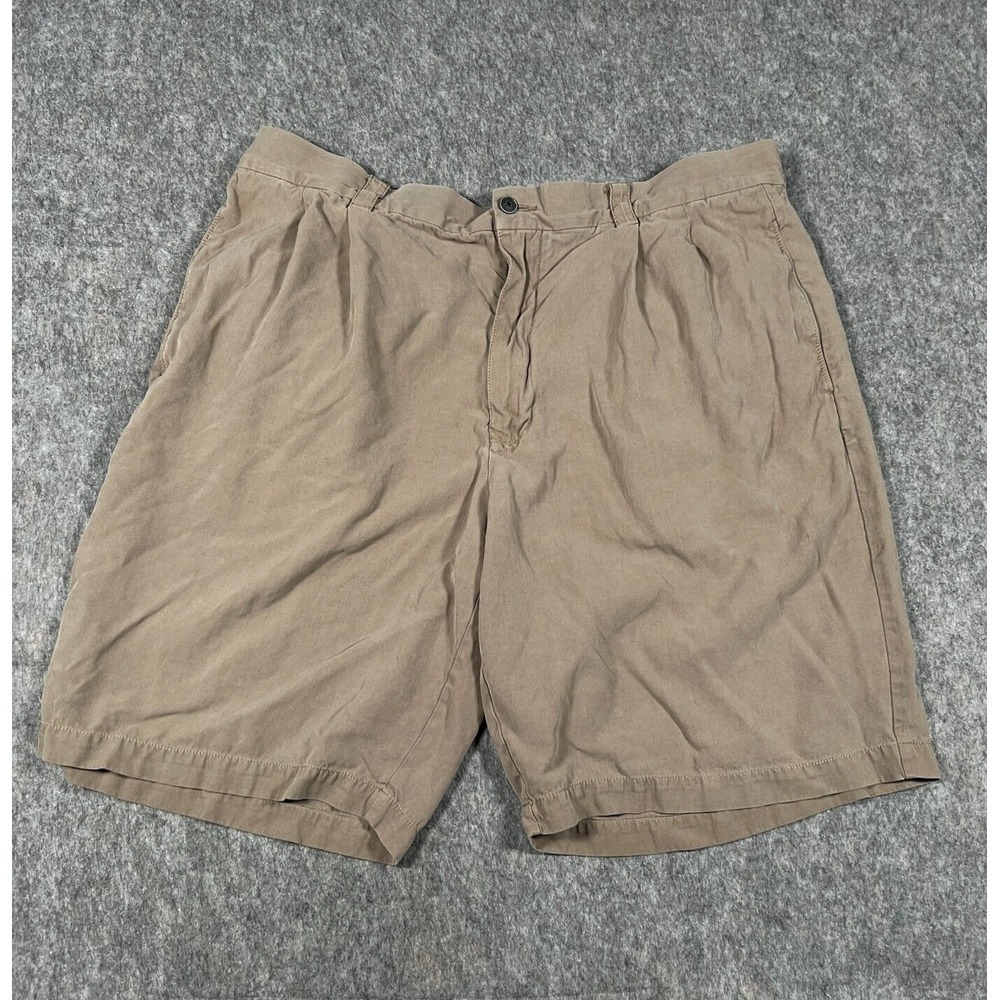Tommy Bahama Men's Chino Shorts Size 36 Brown Solid 100% Silk Mid Rise Pockets